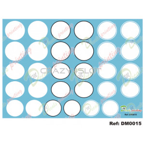 Waterslide Decals Round White Number Tables