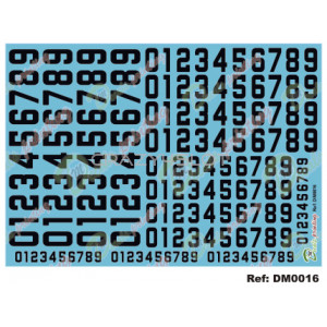 Waterslide Decals Black Numbers 