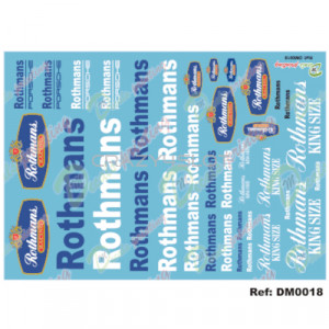 Waterslide Decals Sponsor Rothmans